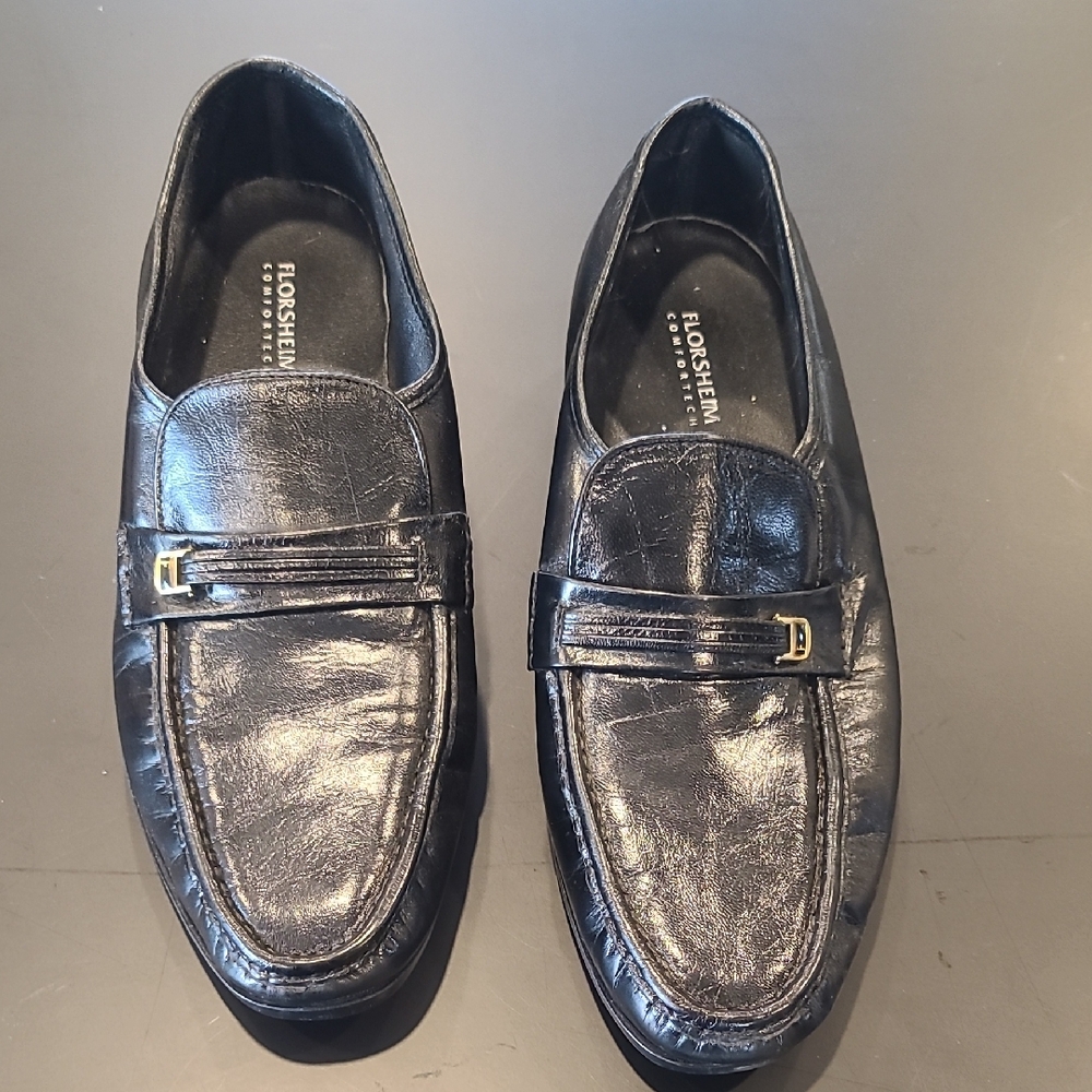 Florsheim Men's Black Leather Loafers sz 10.5